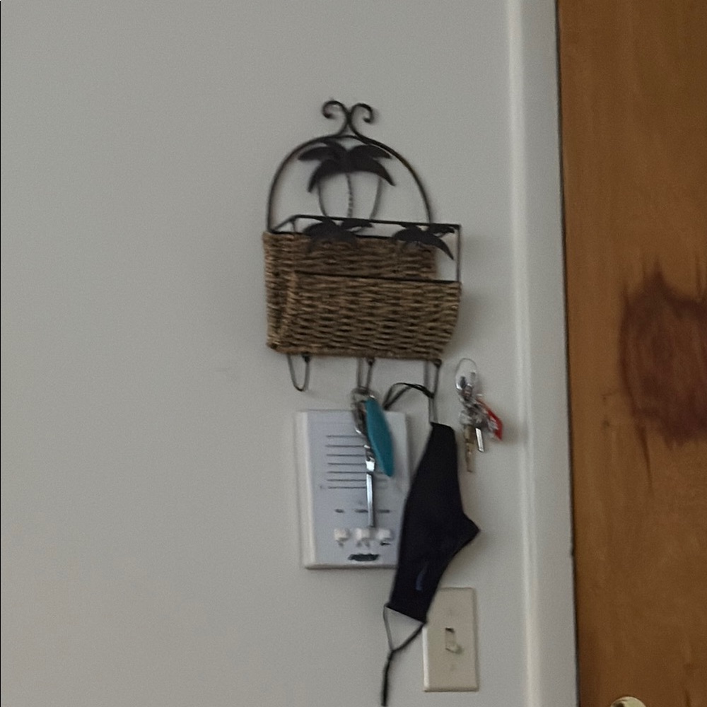 Woven Wall Basket with Palm Tree Designkidding. OBO